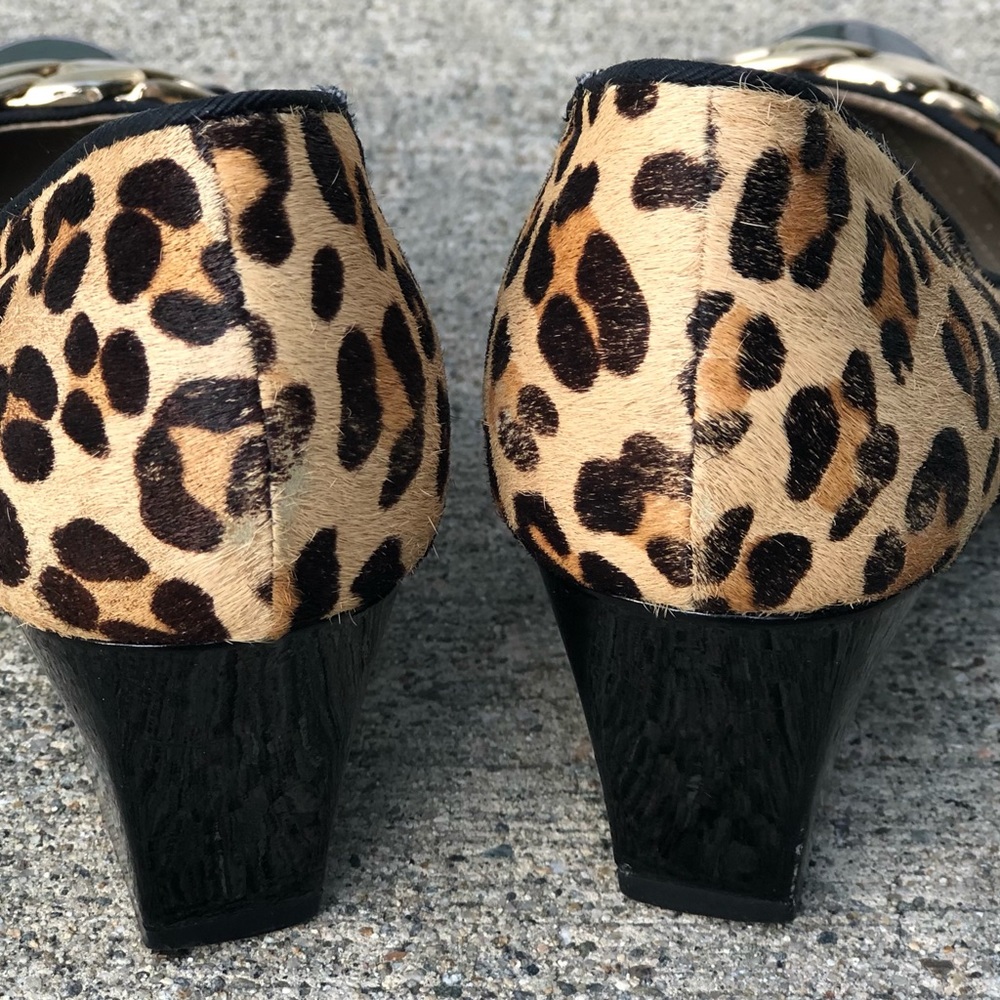Adrienne Vittadini Leopard Wedges